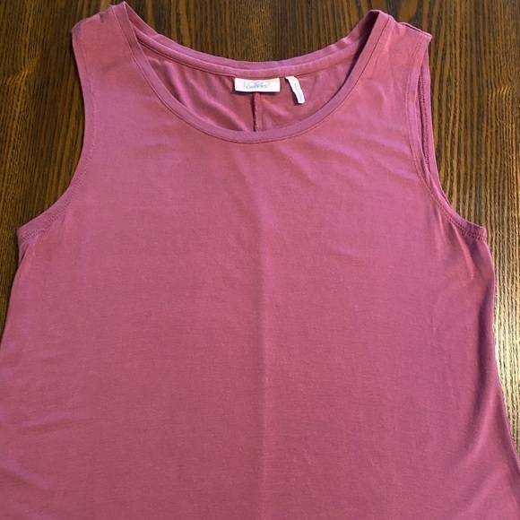 LOGO Layers Lori Goldstein Tank Top Tunic Pink Stretch Flowy Size Small - Picture 4 of 9